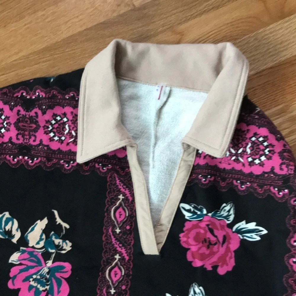 NWT Free People Overlapped Printed Sweatshirt Size Large